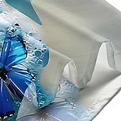 tanie Uccelli &amp; Animali-Men's Butterfly Ocean Waves Summer Hawaiian Shirt Button Up Shirt Aloha Shirt Short Sleeve Hawaiian Casual Vacation Summer Spring Turndown 3D Print Collared Shirts Front One Pocket Blue Purple Green