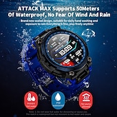 baratos Smartwatch-Relógio inteligente Lokmat Attack Max de 1,54 polegadas com Bluetooth, chamadas, pedômetro, lembrete de chamadas e rastreador de atividades. Compatível com Android e iOS. Unissex, longa duração da bateria, chamadas em modo mãos-livres, à prova d'água IP68