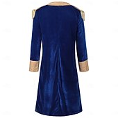 cheap Outerwear-250th Anniversary USA Rococo Victorian Outfits Long Sleeves George Washington Fancy Dress Men's Halloween Carnival Independence Day 4th of July Adults Coat