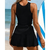 Недорогие Серфинг Танкини и Бикини-Жен. Купальник с цветочным принтом Танкини 2 предм. С принтом Эластичный Без рукавов Купальники Серфинг Для погружения с трубкой Плавание Лето