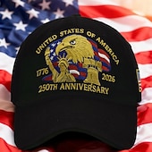 halpa Yhdysvaltojen 250-vuotisjuhla-Yhdysvaltojen 250-vuotisjuhlahattu, kalju kotka, kirjailtu isänmaallinen lippalakki, säädettävä retro-isänmaallinen lippalakki miehille ja naisille, puoliviisivuotisjuhla