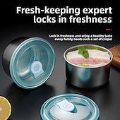 זול פתרונות אחסון למטבח-4/6 קערות נירוסטה עם מכסים, אטומות לדליפות &amp;ניתן לערום - אידיאלי לשימוש ביתי, חובבי פירות, מיכלי הכנת ארוחות, ארגון מקררים, מתקן מצרכים, פיקניקים &amp;אחסון