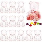 billiga bagage- och reseförvaring-12 st söta björnformade godisaskar, genomskinliga fyllbara ornament, godisbehållare godsaksaskar, bröllopspresentaskar förvaringsbehållare godisburkar, för brudshower bröllop alla hjärtans dag