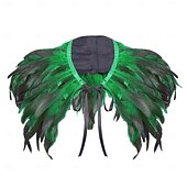 baratos Acessórios-Acessórios de Carnaval 2026 Rio Carnival Samba Xale de Plumas Vermelhas para Mulheres com Laço de Fita Brasil Fantasia de Performance Festival