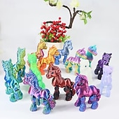 billige Statuer-3D-printet hestestatue med bevegelige ledd, realistisk hestefigur med uttrykksfulle øyne &amp;fluffy manke, utendørs kinesisk nyttårsdekorasjon, gave til hest som blir født i år, skrivebord &amp;hyllepynt