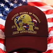 halpa Yhdysvaltojen 250-vuotisjuhla-Yhdysvaltojen 250-vuotisjuhlahattu, kalju kotka, kirjailtu isänmaallinen lippalakki, säädettävä retro-isänmaallinen lippalakki miehille ja naisille, puoliviisivuotisjuhla