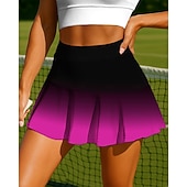 preiswerte Damenröcke &amp; Skorts-Damen Farbverlauf Abstrakte Kunst Lässiger Rock Tennisröcke Ärmellos Patchwork Tasche 2 in 1 UPF50+ UV-beständig Mehrlagig Volleyball Tennis Badminton Shorts Rock Gelb Rosa Königsblau Tennisbekleidung