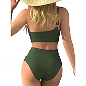 cheap Surfing Tankinis &amp; Bikinis-Women's Bikini Sets Bathing Suit 2 Pieces UV Protection Elastic Sleeveless Swimwear Swimsuit Surfing Diving Swimming Summer