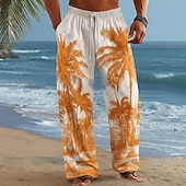 economico Pantaloni casual stampati da uomo-Per uomo Albero di Cocco Palma Piante Tropicali Pantaloni Pantaloni Larghi Pantaloni casual Misura del girovita medio Hawaiano All'aperto Vacanza Abbigliamento mare Coulisse elastica in vita