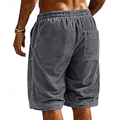 economico Pantaloncini casual-Per uomo Shorts Pantaloncini casual Pantaloncini di velluto a coste Pantaloncini strutturati Tasca Elastico in vita Tinta unica Semplice Comodità Traspirante Lunghezza al ginocchio Casuale All'aperto
