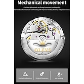 Недорогие Механические часы-Новые женские деловые часы марки Olevs с люминесцентным дисплеем, календарем и отображением дня недели, полностью автоматические механические, повседневные и модные, универсальные, водонепроницаемые,