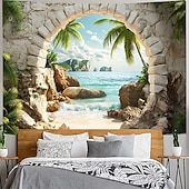 abordables Tapisseries murales-tapisserie Bannières Couverture Plage 3D Chambre Salon Dortoir Chambre d'adolescents Résidence universitaire Porche mural Décoration d'intérieur