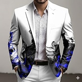 economico Blazer Stampati da Uomo-Per uomo Grafico Giacca blazer Cappotto Confortevole Traspirante Artistico Casual Quotidiano Abbigliamento da sera Stampa 3D Bottoni Multi-tasche Primavera Autunno &amp; Inverno Dentellato Manica Lunga