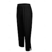  Calça chino feminina 100% algodão, ideal para o verão, férias e estilo streetwear. Comprimento total, cintura média, lisa, com bolsos, cintura elástica, confortável e sem elasticidade. Perfeita para uso diário, atividades ao ar livre e férias. Disponível