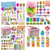 cheap Novelty Toys-Easter Egg Toy Assortment for Kids, Large Easter Party Favor Set with Plastic Eggs, Mini Toys, Stickers &amp; Fillers, Easter Basket Stuffers, Egg Hunt Prizes &amp; Classroom Rewards