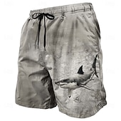 economico Retro Vintage &amp; Etica-Per uomo Squalo Creature marine Trama grunge Costumi da bagno Pantaloncini da mare Pantaloncini da Surf Misura del girovita medio Retrò Vintage All'aperto Vacanza Abbigliamento Quotidiano Tasche