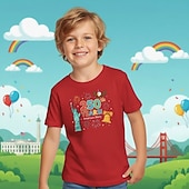  Bumbac 100% Bumbac Copii Băieți Albastru piscină Negru Alb Grafic A 250-a aniversare Tricou Bluză Stil Nautic Manșon scurt În aer liber Zilnice Modă Șic Stradă Designer Imprimare Vară Primăvară Toate