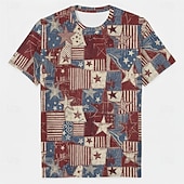  Patriótico Japonesa/Curta Graphic Tee EUA Retro Vintage Patriótico Camiseta 1776-2026 para Unisexo Adulto Impressão 3D  para Dia da Independência 4 de julho