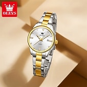 cheap Quartz Watches-Mother's Day Gift New Olevs Brand Ladies' Business Watch With Night Light Calendar And Day/Night Display Quartz Movement Stylish Water-Resistant Sporty Ladies' Wristwatch.