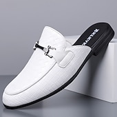 Недорогие Мужские клоги и мюли-Мужские красные лоферы из искусственной кожи, с текстурой под крокодиловую кожу, без шнурков, элегантная свадебная обувь, для торжественных случаев.