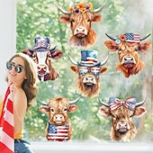  Lot de 2 autocollants adhésifs pour vitrine de restaurant, motif drapeau américain, pour la fête de l'indépendance. Sans électrostatique.