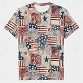  Patriotic T-shirt Graphic Tee USA Retro Vintage Patriotic T-shirt Sleeve 1776-2026 for Unisex Adults' 3D Print  for Independence Day / the Fourth of July 4th of July