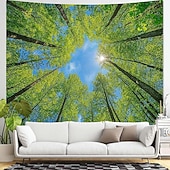 olcso Faliszőnyegek-északi fény gobelin telihold erdő fali dekoráció esztétikus galaxis éjszakai égbolt hálószobába nappali jógaterem meditációs tér