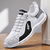 baratos Tênis Casuais-Tênis masculino em mesh e couro sintético – calçado de corrida de alto desempenho para aventuras ao ar livre e atividades físicas.