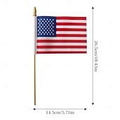  100 stk amerikanske trepoler håndviftende flagg amerikansk uavhengighetsdag hageflagg amerikansk arbeidsdag flagg 250-årsjubileumsflagg