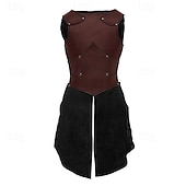 levne Šaty-Středověké Renesanční Šaty Zbraně a výzbroj Kamizelka Válečník Shieldmaiden Barbar Maškarní kostým Dámské Viking Fantazie předvečer Všech svatých Karneval Výkon LARP Ren Faire Dospělé Šaty