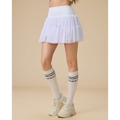 tanie Spódnice i szorty damskie-Damskie Solidne kolory Spódnica casualowa Spódnica tenisowa Spódnica sportowa Spódnica z szortami Pofałdowany Elastyczny pas Siatka kontrastowa Odporność na wiatr Oddychający Bransoletka tenisowa