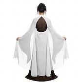 levne Šaty-Středověké Renesanční Šaty Pláštěnka Dámské šaty Čerodějnice Šlechtic Královský oděv Maškarní kostým Dámské Keltské Fantazie předvečer Všech svatých Karneval Výkon LARP Ren Faire Dospělé Šaty