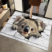 abordables Portes-Tapis d'entrée à motif animalier, illusion d'optique 3D, impression 2D à plat.