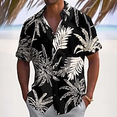 economico Piante tropicali-Per uomo Albero di Cocco Colore sfumato Piante Tropicali Camicia hawaiana estiva Camicia con Bottoni Camicia Aloha Manica Corta Hawaiano Ferie Abbigliamento mare Estate Primavera Collo ripiegato