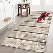 levne Koberečky a rohože a koberce-Běžecký koberec do předsíně, rostlina, květina, dřevěná deska, vzor, flanelová tkanina, potištěná podlahová rohožka, protiskluzová měkká rohožka do dveří, vchod, koupelna, domácí podlahová dekorace,