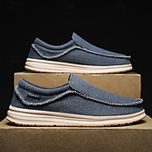 voordelige Slip-On Casual Schoenen-Marineblauwe instapschoenen voor heren, met een zacht geweven bovenwerk, een gedempte, lichtgewicht zool en een minimalistische, casual stijl voor dagelijks gebruik en vrije tijd.
