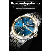 billige Kvartsklokker-Ny Olevs herreklokke for forretningsbruk, kvarts, med lysende kalender og ukevisning, diamantbesatt, uformell og moteriktig vannavstøtende sportsklokke for menn