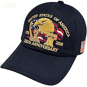 halpa Yhdysvaltojen 250-vuotisjuhla-Yhdysvaltojen 250-vuotisjuhlahattu, kalju kotka, kirjailtu isänmaallinen lippalakki, säädettävä retro-isänmaallinen lippalakki miehille ja naisille, puoliviisivuotisjuhla