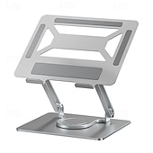 preiswerte Laptop Ständer-Laptop-Dockingstation aus Aluminium, verstellbarer Computerständer mit 360°-Drehfuß, ergonomischer, faltbarer Laptop-Erhöhung mit 5-in-1-Hub (3 USB 3.0) für 13-17 Zoll Laptops/Tablets