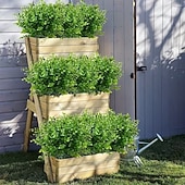 cheap Artificial Plants &amp; Flowers-20pcs Greenery Artificial Plants Outdoors, Eucalyptus Stems UV Resistant Fake Foliage Plants Faux Boxwood Shrubs Indoor Decorations Artificial Flowers for Garden Pot Porch Fence Hanging Planter