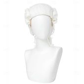 cheap Historical Wigs-Judge Colonial Wig for Men Women Costume Wig (White)