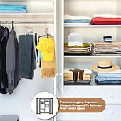 Недорогие Хранение вещей и организация пространства-Набор из 2 органайзеров для шкафа с 10 зажимами — компактный подвесной органайзер для шкафа, металлические зажимы с силиконовой подкладкой, вращающиеся на 360°, многофункциональные крючки для вешалок