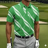 abordables Polo de golf para hombre-Hombre Geométrico Golf Camisetas polo deportivas Manga Corta Camisas de polo Camisas con cuello Casual Ropa Deportiva Botones Verano Azul Piscina Rosa Morado