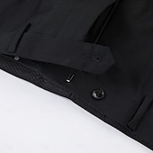 ieftine Costume de petrecere-A bărbaților Smoking Costume de petrecere Casual Afaceri Albastru piscină Negru Primăvară Costum Șap de rețea Petrecere Afacere Dungi Slim Fit Set 3 piese Un singur rând, un nasture