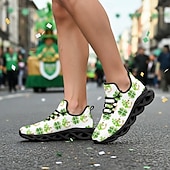 tanie Męskie buty-Męskie trampki sportowe Green Clover na Dzień Świętego Patryka – oddychające i wygodne buty do biegania na paradę irlandzką, spacery na świeżym powietrzu, imprezy świąteczne i do codziennego użytku