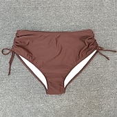 Χαμηλού Κόστους Μπικίνι σλιπ-Γυναικεία Μαγιό Ελαστικό μπόξερ σορτς Προκλητικό Μαγιό Διακοπές Ρούχα παραλίας Συμπαγές Χρώμα Αμάνικο Μαγιό