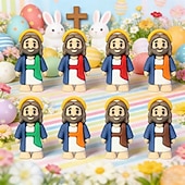 halpa pääsiäinen-50 kpl pieniä Jeesus-hahmoja, mini-Jeesus-hahmoja irtotavarana pääsiäismunien täyttämiseen, vauva-Jeesus-hahmo, miniatyyrihahmot, pääsiäisjeesus piilosta leikkimiseen, uskonnolliset juhlalahjat