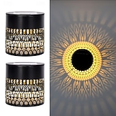 levne Venkovní nástěnná světla-2 ks venkovní solární vodotěsné kreativní duté válcové železné projekční nástěnné osvětlení, závěsné lucerny pro zahradu, dvůr, cestu, trávník, schodiště, krajinářské osvětlení, venkovní dekoraci