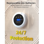 abordables electrodomésticos-detector combinado de monóxido de carbono &amp;gas 2 en 1 gas natural &amp;Alarma de CO con temperatura &amp;Humedad para alarma de seguridad del hogar