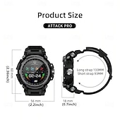 baratos Smartwatch-Relógio inteligente Lokmat Attack Pro de 1,32 polegadas com Bluetooth, chamadas, pedômetro, lembrete de chamadas e rastreador de atividades, compatível com Android e iOS, unissex, longa duração da bateria, chamadas em modo mãos-livres, à prova d'água IP68